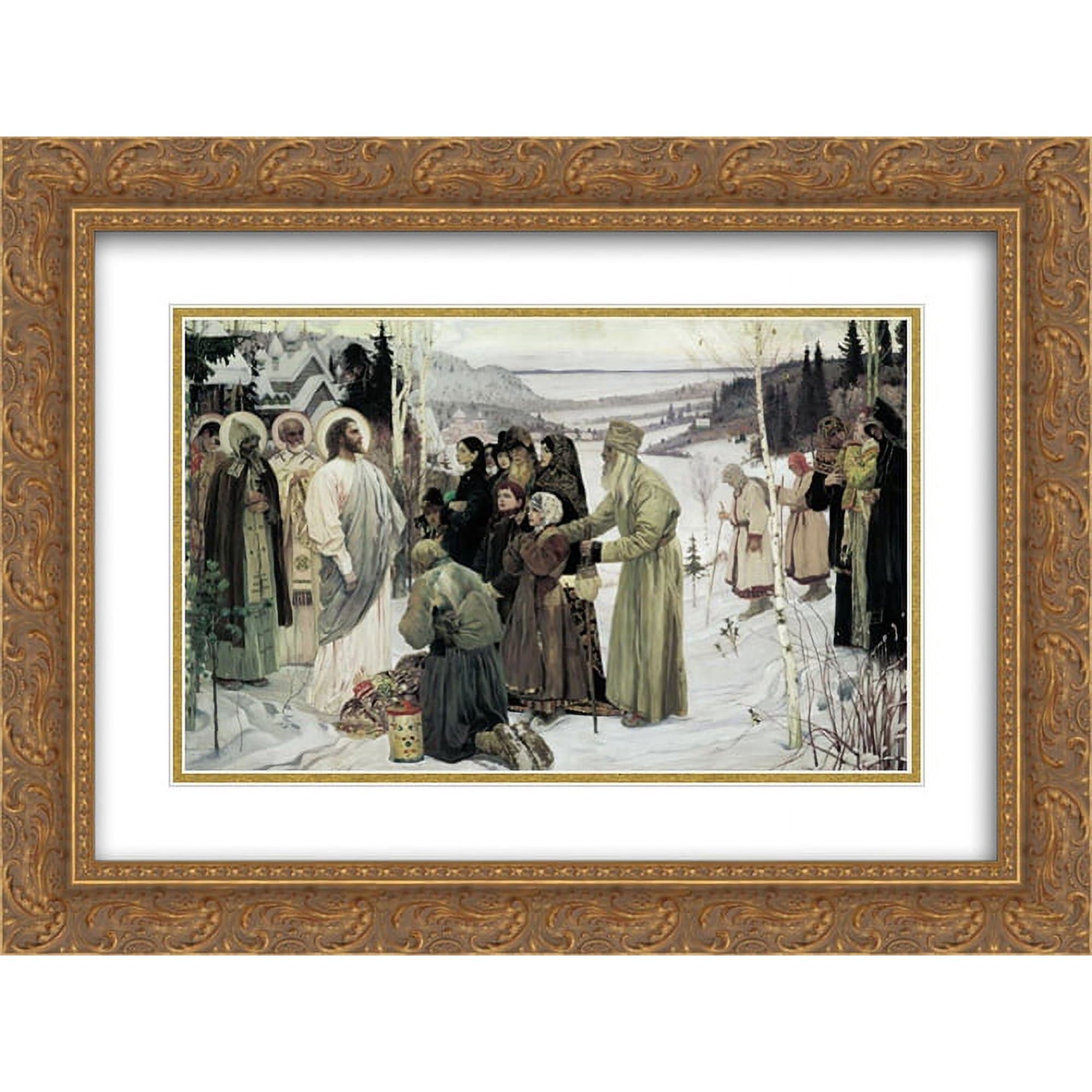 Mikhail Nesterov Gold Ornate Framed Art Print 'Saint Russia' product