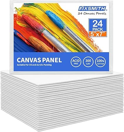 FIXSMITH Canvas Boards (24 Pack) for Painting 5x7 Inch, Mini Canvases product